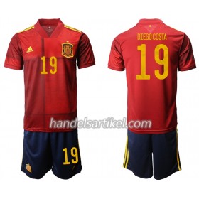 Spanien Diego Costa 19 Kinder Heim Trikotsatz Euro 2020 Kurzarm (+ Kurze Hosen)